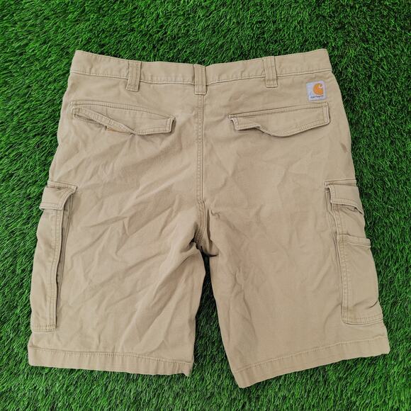 CARHARTT Canvas Cargo Shorts 36x10 Brown Baggy Workwear Relaxed Fit - Picture 2 of 13